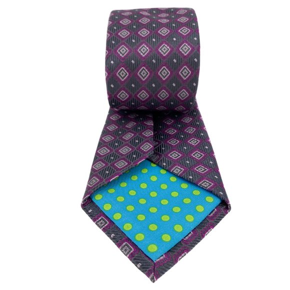 TED BAKER LONDON Diamond Polka Dot Silk Tie - Picture 8 of 16
